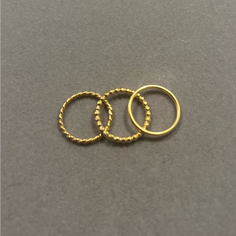 18k gold covered stackable rings